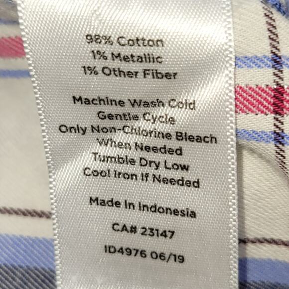 Talbots Plus Sz L Plaid Flannel Shirts Lot of 3 EUC Cotton/Metallic Cozy Winter - Picture 13 of 14